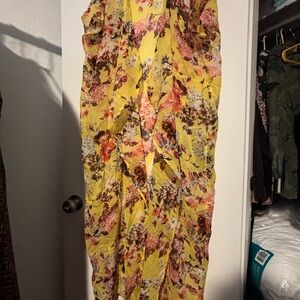 Yellow Floral Maxi cover up